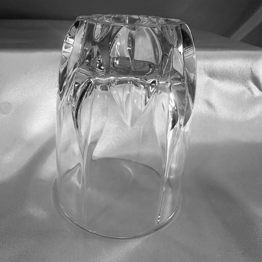 6 Crystal Whiskey Rocks Glasses Heavy Base Wedge‎ Cut Lowball Barware Clear